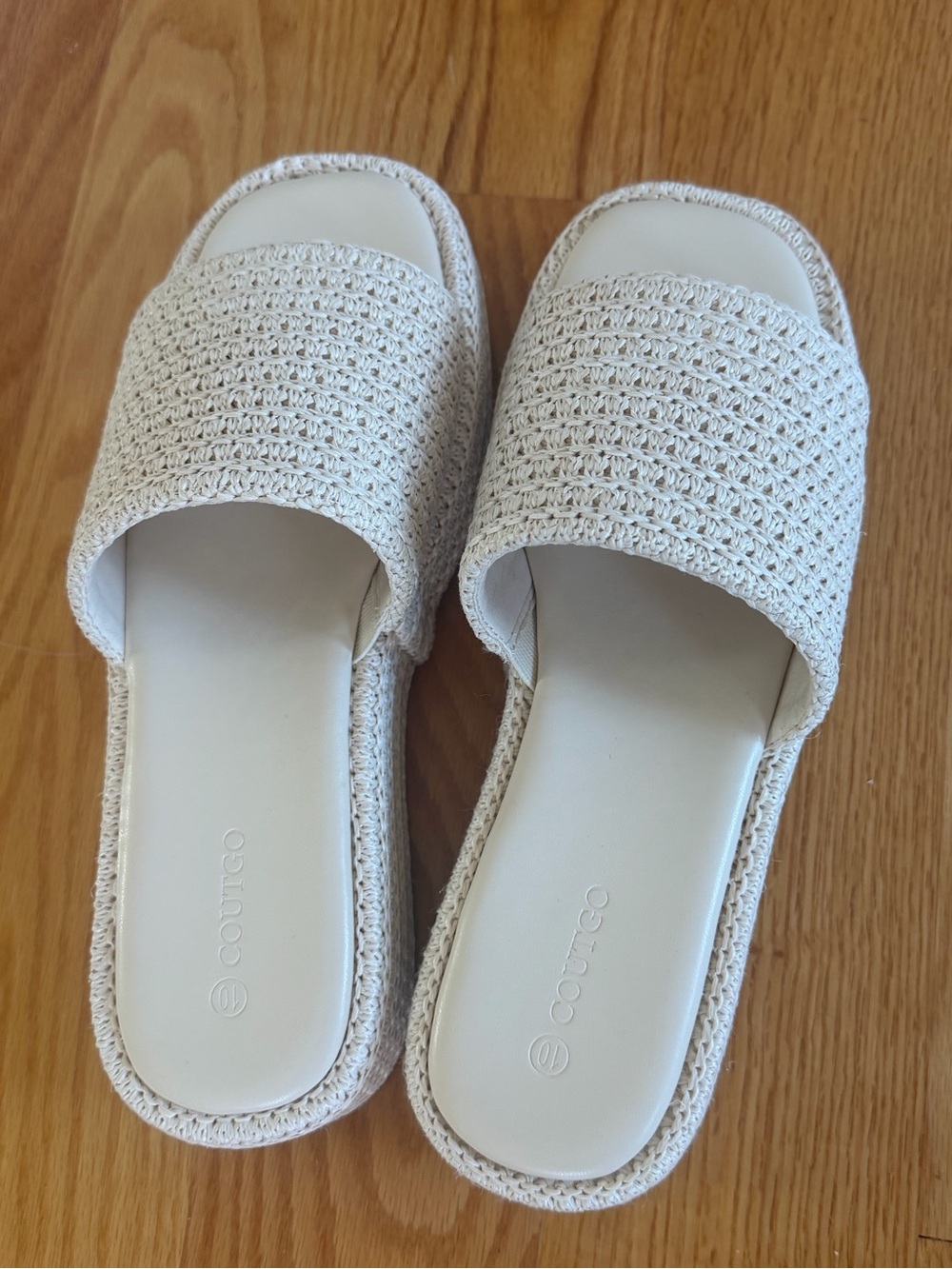 Cream Woven Sandals for Women